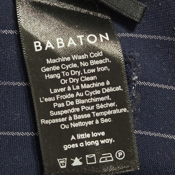 Aritzia Babaton Modesto Navy Pinstripe Ankle Trousers Pants Women Size  US 4 - Picture 11 of 12